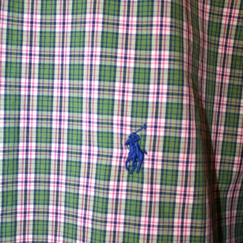 EUC! Retro Ralph Lauren sweet green and red plaid, XXL